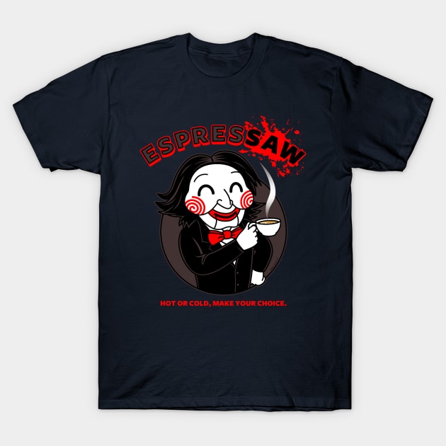 Espressaw Funny Horror Slasher Movie Coffee T-Shirt by BoggsNicolas